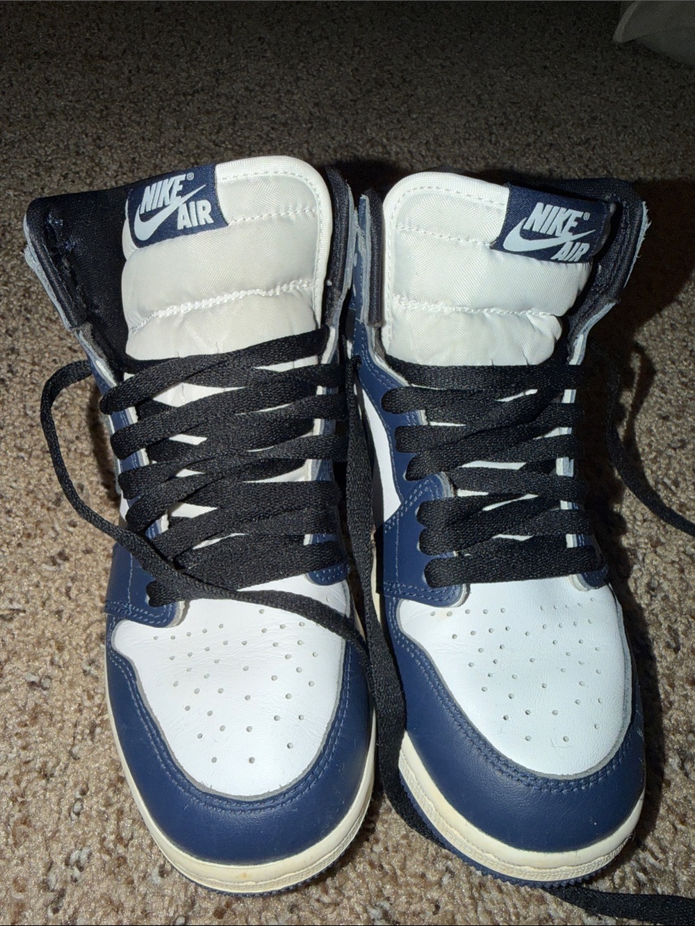 Nike Kids Navy and White High-Top Sneakers